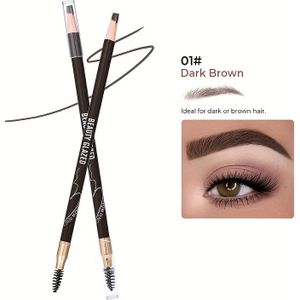 Waterdichte & Zweetbestendige Langhoudende Wenkbrauwpotlood - Zuurwaterstoffenvrije Dubbelzijdige Borstel, Wenkbrauwpotlood voor Natuurlijke & Wenkbrauwen, Professionele