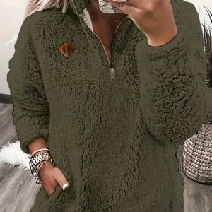 Dames Casual Lange Mouw Pullover Sweatshirt - Zwart met Gouden Ritdetail, Rechtopstaande Kraag, , Casual Wear|Stand Collar Top|Zipper Pullover