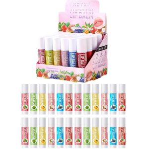 HEYXI 24-Pack Hydraterende Lippenbalsem Cadeau Set - Lange-Lastende Hydratatie, Glanzende Finish, Alcoholvrij, , Unisex-Volwassenen, voor Alle Huidtypen, Kerst- en Kerstcadeau