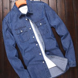 Herrenmode Herbst-/Frühlings-Denimhemdjacke – Gewaschener Indigo + Weiche Verarbeitung