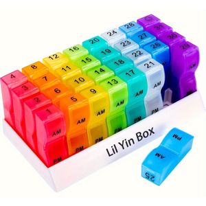 Monthly Pill Organizer For , 2 Times A Day, 1 Month Pill Case , Travel Pill Box, 31 Day Pill Medicine Container Holder For Fish Oil, Medications And Supplements