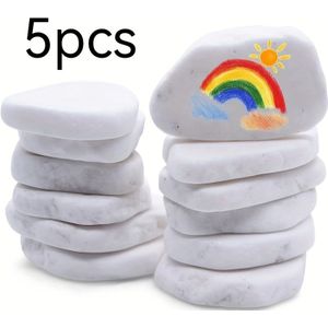 1 Pack Flat Painting Stone, White Smooth Large Agate Stone, Decorative Art Craft Flat Agate Stone, Natural Stone Material, No Electricity Required, Flag Day Decorations