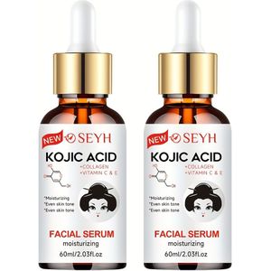 Kojic Acid Serum - 2 stuks (40ml elk) & (40ml) - Egaliseert Licht Beige, Hydrateert & Verzorgt Gezichtsserum met E - Geschikt voor Alle Licht Beige Typen