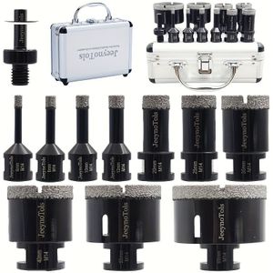 11pcs (6/8/10/12/2,/25/35/40/55/68mm), Daily Household, Diamond Drill Bits Set, Drill Bits & Hex Shank Adapter, M14 Thread For Porcelain Tile, Ceramic Tile, Granite, Tile Bit Tools Tilesaw