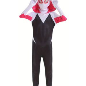 Marvel Kids Superheld Spiderman Kostuum Spider Gwen Jumpsuit Halloween Cosplay Bodysuit Kinder Hoofddeksel Scheidingsfeest Set