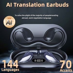 Real-Time Vertaling Oordopjes met AI Taalvertaler, 144 & 8 Offline , Lange Batterijduur, Noise Cancelling, USB-C Opladen, Compatibel met Tablet