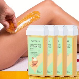WaxKiss Honing Zachte Waxroller Kit - 4st | Laagte Temperatuur, Pijnloze Ontharing voor Alle Huidtypes | Makkelijk Schoon te Maken & Veilig voor Mannen & Vrouwen