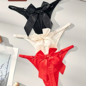 3 stuks Sexy Vrouwen Valentijnsdag Slippen Dames Strik Thongs Erotisch Ondergoed Verleiding Lage Taille Thong Bikini Broek G String Cadeau