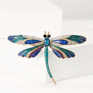 Modieuze Blauwe Strass Libelle Broche - Klassieke Emaille Insect Pin, Gemaakt van Zinklegering, Niet Wasbaar - Een Perfect Stijlvol Accessoire en Cadeau. Geschikt voor en
