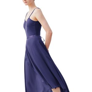 DAYDANCE Vrouwen Lange Chiffon Balletrok - Zwart, Wraprokstijl met tailleband, niet-stretchende stof, perfect voor balroomdansen en kostuums, dansrok | Knoopdetail | Passende rok, dansschoen