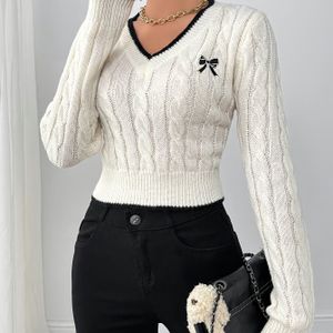 Stijlvolle en Elegante V-hals Trui met Lange Mouwen voor Dames - Ideaal voor Woon-Werkverkeer