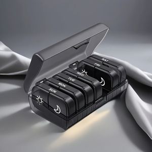 1 Wekelijkse Pillendoos | Capaciteit Kapselvakken, 3 Keer per Dag Planning ( tot ), Lichtbestendig, Draagbare Reis Medicijnbox met Dagmarkeringen - Ideaal voor Thuis en Reizen, Geschikt voor