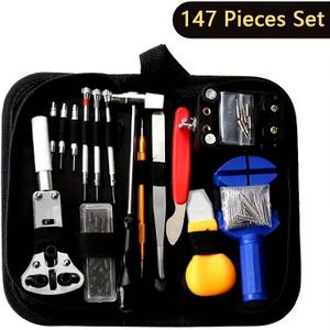Watch Repair Tool Set Of 147pcs - Complete Shell Opening And Maintenance Tools, Black