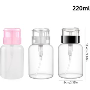 3pcs Set Doorzichtige Plastic Pump Flessen, Geurloze Herbruikbare Containers voor Nagellak en Make-up Remover Opslag