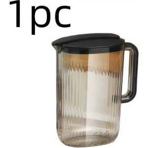 1pc 2l Large Capacity Cold Water Pitcher With Lid - Plastic Drink Container, Teal & With Black Handles, Home Kitchen & Outdoor Camping, Water Pitcher For Fridge