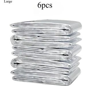 6 stuks Nooddeken, 82x63 Inch Warme Deken, Overlevingsdeken voor Buiten Camping, Winddichte Hoogwaardige Koudebestendige Deken, Nooddeken, Ruimtedeken