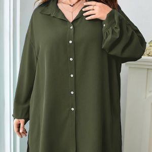 Elegante tweedelige set voor dames in grote maten: Stijlvolle blouse met V-hals en wijde pijpen - Perfect voor formeel, plusmaten blouses