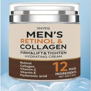 Retinol Collageen Hydraterend Crème voor Mannen, Verstevigt en Gladmakend Huidverzorging – Vermindert Rimpels in een Licht Beige Tint