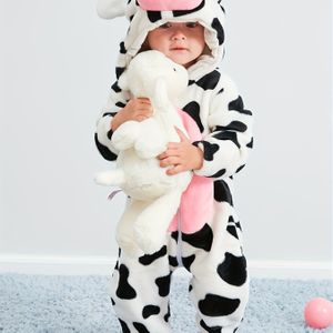Super schattig koe vormig baby jongens meisjes jumpsuit! - Dikke kinderen thermische kleding als cadeau, geschikt voor buitenkleding
