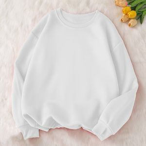Dames kleur losvallend sweatshirt met ronde hals, herfst/winter, pluche gevoerd, dikke trui, casual sportkleding top met lange mouwen