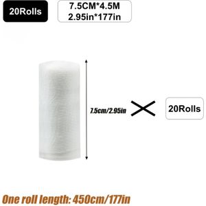 20 Rollen Elastische Bandage Rollen - Ademende Rekbare Witte Elastische Bandages voor Vingers, Polsen, Enkels & Benen - Flexibel Ontwerp voor Ondersteuning & Pols Ondersteuning,