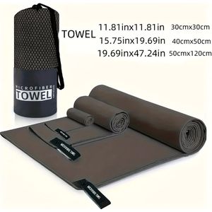 Lichtgewicht en zachte sport handdoek, ideaal voor outdoor reizen, draagbare fitness, kamperen en strandactiviteiten, zeer absorberend met lichtbeige vriendelijk materiaal