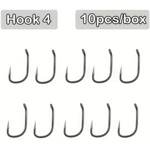 10st Rigtrip Ultrasharpe Brede Kromming Vishaakjes, PTFE-gecoat Legeringsstaal, Micro Wimper voor Karper Haarrig - Maten 2, 4, 6, Zwart - Perfect voor Bodemloze Aas & Pop-Up Presentaties