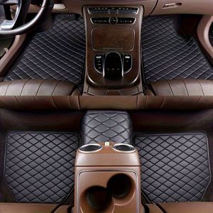 5pcs Premium Pu Leather Car Floor Mats - Universal Fit, Waterproof And Easy To Clean Full Set Auto Interior Accessories