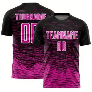Aanpasbare Basketbal- en Voetbalshirt - Gepersonaliseerd Korte Mouwen T-shirt met Naam & Nummer, Roze & Zwart Camouflage Ontwerp, Pasvorm voor Mannen, Ideaal voor Sport & Vrijetijdskleding