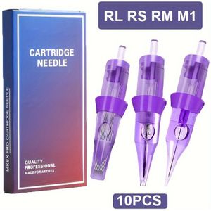 10 stuks Wegwerp Tattoo Naald Cartridge | RL RS RM M1 Tattoo Cartridge voor Permanent Make-up Wenkbrauw SMP, Olievrij