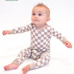 MIOZING Bamboevezel /Roosterpatroon Slim-Fit Broek - Hoge Elasticiteit, Wasmachinebestendig, Neutrale Outfits (& Kleding), Perfect voor Buiten