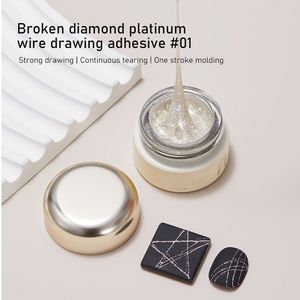 6 Kleuren Glitter Gel Verf Soak Off LED Nagellak - Reactief, Hoogwaardig, DIY Nail Art Ontwerpen voor Lijnen, Spinnen en Meer (Wit, Goud, )