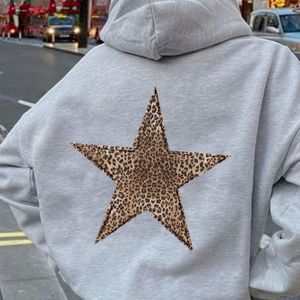 Women' Hoodie, Leopard Print , Casual Polyester Pullover, Regular Fit, Long Sleeves, No Drawstring, Autumn/winter Season, Knit Fabric