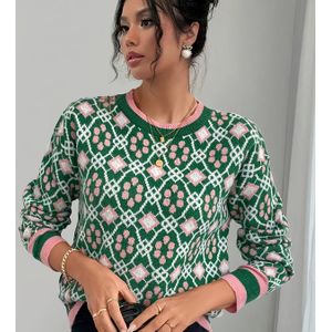 Dames Elegante Color-Block Slim-Fit Trui