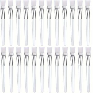 24-delige gezichtsborstelset voor cosmetica en make-up, geschikt voor gezichts- en oogapplicatie en doe-het-zelfbehoeften (wit)