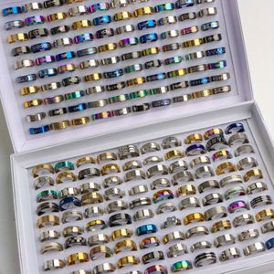 55/110 stuks Modieuze Roestvrijstalen Ringenset, Veelzijdige Vingerringen voor Dagelijks Gebruik of Feestcadeaus, voor Tieners