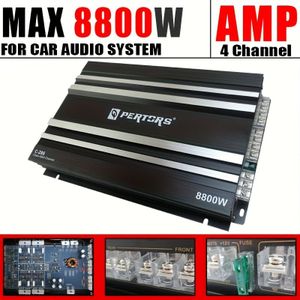4-Kanaals AB Klasse 12V Auto Versterker, 8800W Krachtige Stereo Versterker, Auto Audio Versterker, Geschikt voor Auto Surround Sound Systeem, DVD Speler, Kan Subwoofers En Speakers Aandrijven