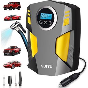 Portable luchtcompressor, bedrade digitale bandenpomp, autobandenpomp, ideaal voor onderweg en buitenactiviteiten | Duurzame constructie