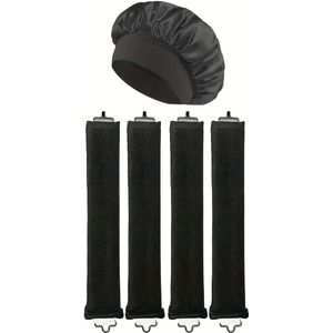 5-delige No-Heat Krulset met Slaapkruller, Glanzende Accessoires Kit - Tijdelijk Volume & Golven voor Normaal Haar, Overnight Styling voor Werk, Gym, Yoga, Koken - Haarverzorgingssysteem