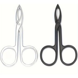 2 stuks Pincet Scharen met Rechte Handvat in de Vorm van Scharen voor het Verwijderen van Gezichtshaar en Wenkbrauwverzorging