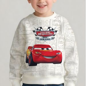 Disney Officieel Lightning Grafisch Jongens Trui - Lange Mouwen Rode Cars Film Top, Verjaardagscadeau voor Jongens, Cars Filmliefhebbers Kleding
