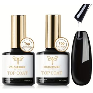 2 stuks Gel Nagellak - Geen Veeg , Hoge Glans Langdurige Voor Heldere Nagelgel En Acrylnagels, Voor Thuis DIY En Nagelstudio