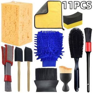 Auto And Motorcycle Cleaning Tool Set: Honeycomb Sponge, Air Conditioning Outlet Brush, Chenille Car Wash Gloves, Brush, Dust Brush, Long Cleaning Brush, Cleaning Made Easier And Cleaner