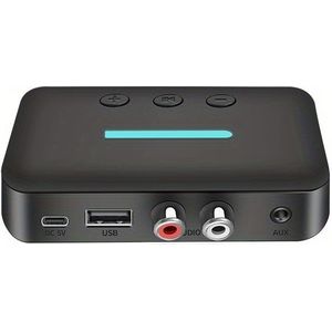 Draadloze 5.3 Audio Ontvanger Adapter met Dual RCA & USB - Draadloze Speaker Versterker voor TV, Computer, Autoradio, Theater, Smartphones (USB, Compatibel met Draadloze Hoofdtelefoons & Audio)