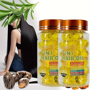 2 Stuks GZE 7-in-1 Oliën Met Rosemarijn, Kastanje, Vleermuis, Oliën, Biotine, Keratine, Collageen - Hydraterend, , Hittebescherming, Lichtgewicht Formule Voor Normaal Haar, Oliën