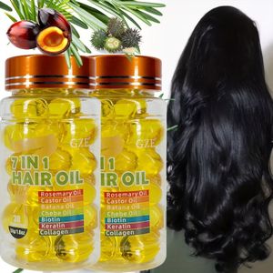2 Stuks GZE 7-in-1 Oliën Met Rosemarijn, Kastanje, Vleermuis, Oliën, Biotine, Keratine, Collageen - Hydraterend, , Hittebescherming, Lichtgewicht Formule Voor Normaal Haar, Oliën