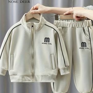 Jongens Sportkledingset voor Lente en Herfst, Met Nieuwe Aankomst van Jongeren Herfstkleding, Inclusief Rits-Shirt en Casual Tweedelige Outfit, voor Buiten