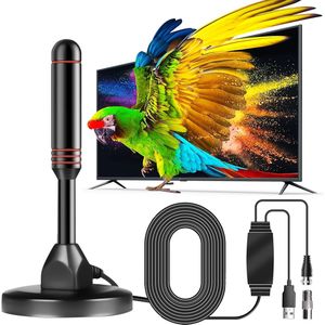 2025 Binnen HD TV-antenne - 1080P, 2K Langberekende Multidirectionele Ontvangst tot 260 Miles, USB-aangedreven Digitale Smart TV-Antenne, Geen Batterij Nodig