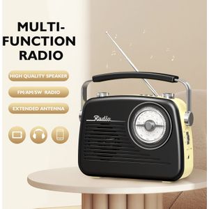 Draagbare Radio AM/FM/SW Multi-band | USB Opladen + TF Kaart Afspelen met Externe Antenne, Buitenradio