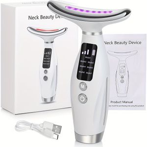 Gezicht- en Nekmassager, 7 , Oplaadbaar via USB, Thuisgebruik voor Gezicht en Nek, Perfect Cadeau voor Moederdag, Ideaal Geschenk voor 10 Feestdagen